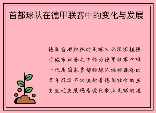 首都球队在德甲联赛中的变化与发展